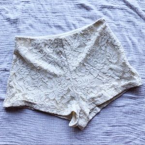 Forever21 white lace shorts